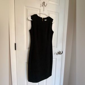Calvin Klein Black Pencil Dress with Gold Zipper